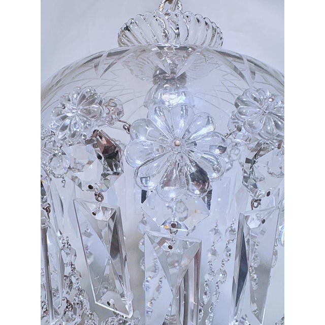 1960's Antique Crystal Basket-Style Pendant Chandelier For Sale - Image 9 of 12
