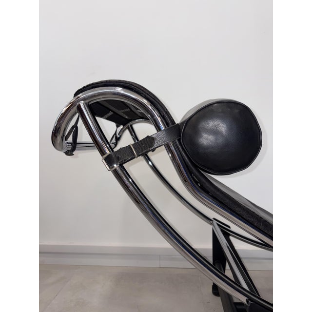 Iconic LC4 chaise longue designed in 1928 by Le Corbusier, Pierre Jeanneret, and Charlotte Perriand and produced by...