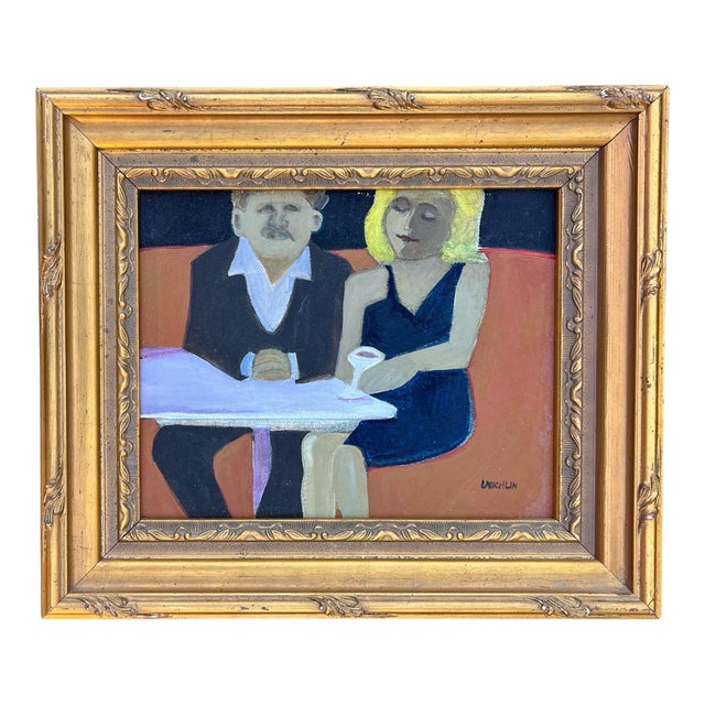Vintage Figural Painting by Martha Laughlin For Sale