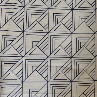 Schumacher Frank Lloyd Wright Collection St. Marks Blue Fabric- 2 Yards For Sale