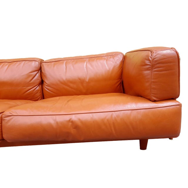 1980s Three-Seater Leather Sofa by Pierluigi Cerri for Poltrona Frau, Italy, 1980 For Sale - Image 5 of 15