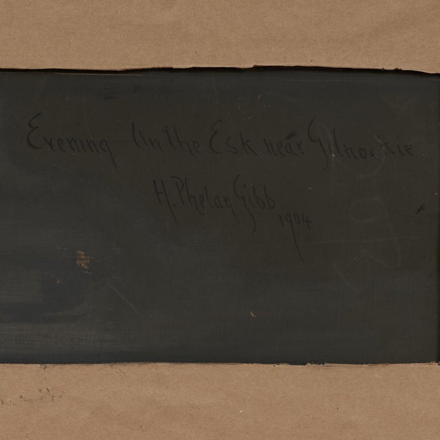 Antique Painting of a Landscape With River by Harry Phelan Gibb For Sale - Image 11 of 13