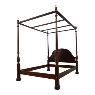 Baker Queen Size Mahogany Canopy Bed For Sale