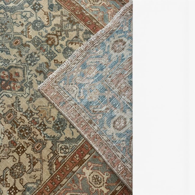 Vintage Malayer Rug | Ivory and Light Blue Central Medallion | 4x7 For Sale In Los Angeles - Image 6 of 6