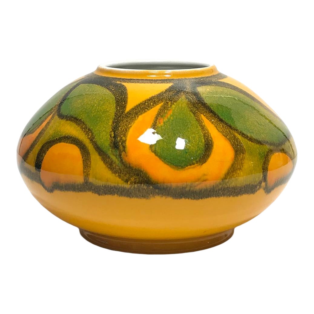 1970s Poole Pottery England "Delphis" Low Yellow Vase Chairish