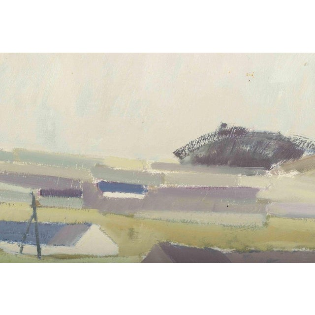 Modern Leon Møller, Landscape with Houses, Oil on Canvas For Sale - Image 3 of 6