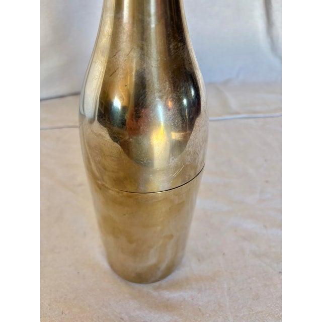 Metal Early 21st Century Silver Plated Brass Champagne Chiller For Sale - Image 7 of 13