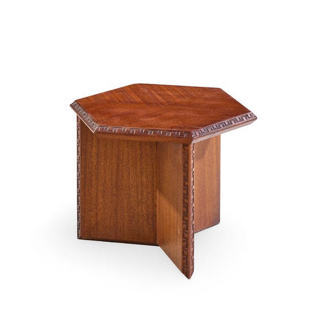 Frank Lloyd Wright for Henredon Mid Century Mahogany Taliesin Side End Table For Sale In Chicago - Image 6 of 9