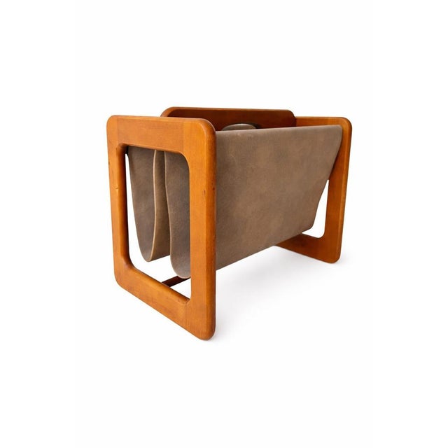 Wood Danish Teak Magazine Holder attributed to Aksel Kjersgaard for Salin Mobler, 1960s For Sale - Image 7 of 7