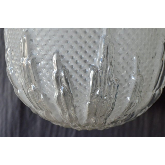 1920s Art Deco Molded Glass and Brass Ceiling Lights, 1930s, Set of 4 For Sale - Image 5 of 18