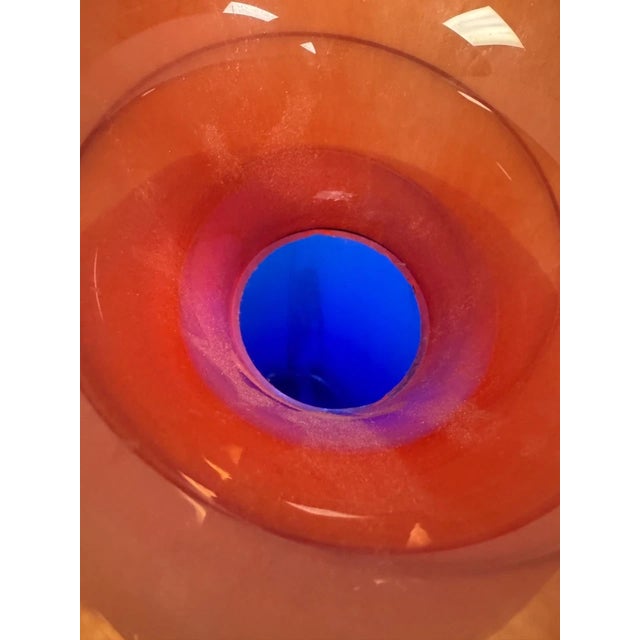 Barovier & Toso 1970s Large b.a.g. Barovier & Toso Murano Art Glass Vase For Sale - Image 4 of 7