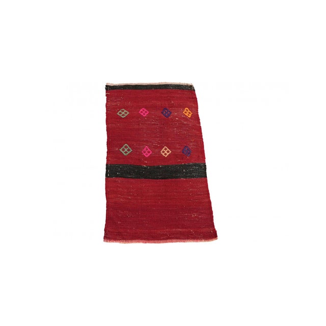 Handwoven vintage decorative mini wool rug from Kars region of Tukey. Approximatelly 45-55 years old. In very good...