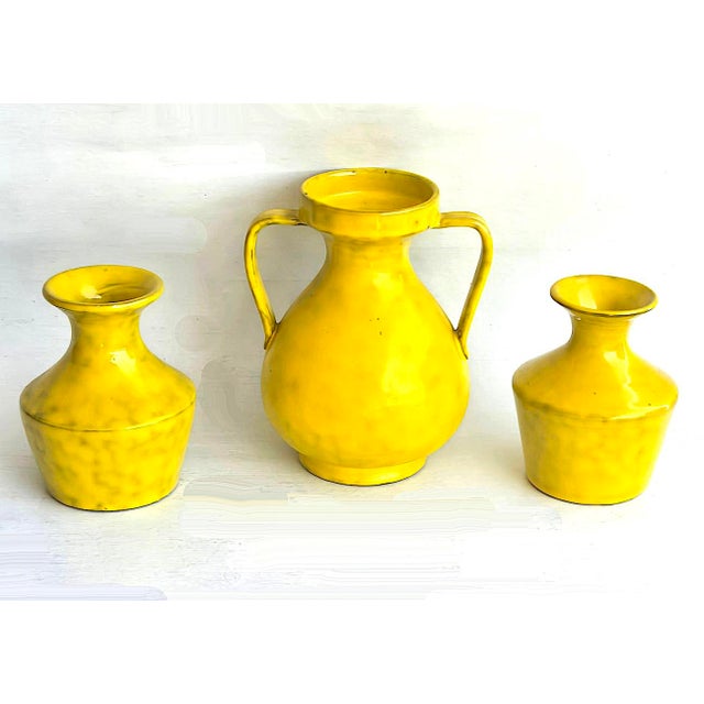 1960s Aldo Londi for Bitossi/Rosenthal Netter Ceramic Vases, 3 Piece Set For Sale - Image 11 of 17