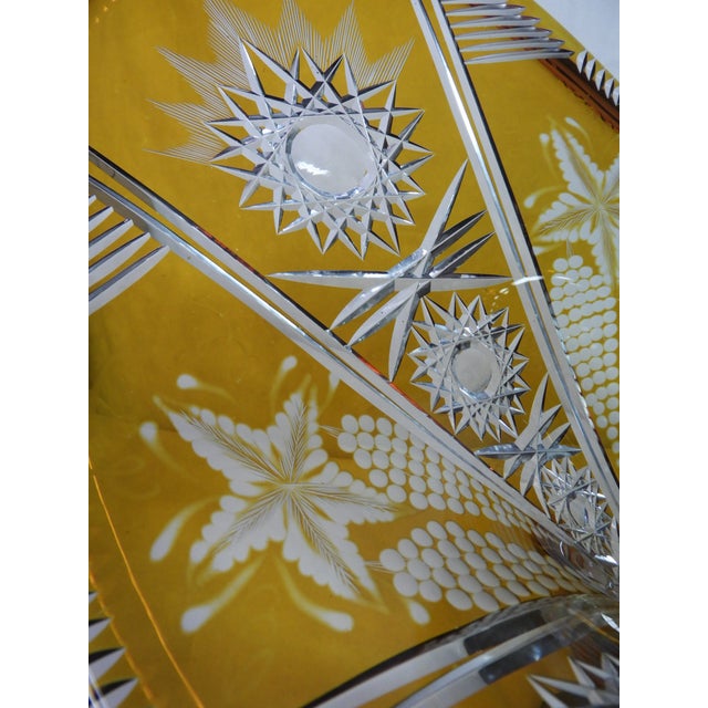 Bohemian Cut Crystal Centerpiece on Silver Base, 1980s For Sale - Image 6 of 13