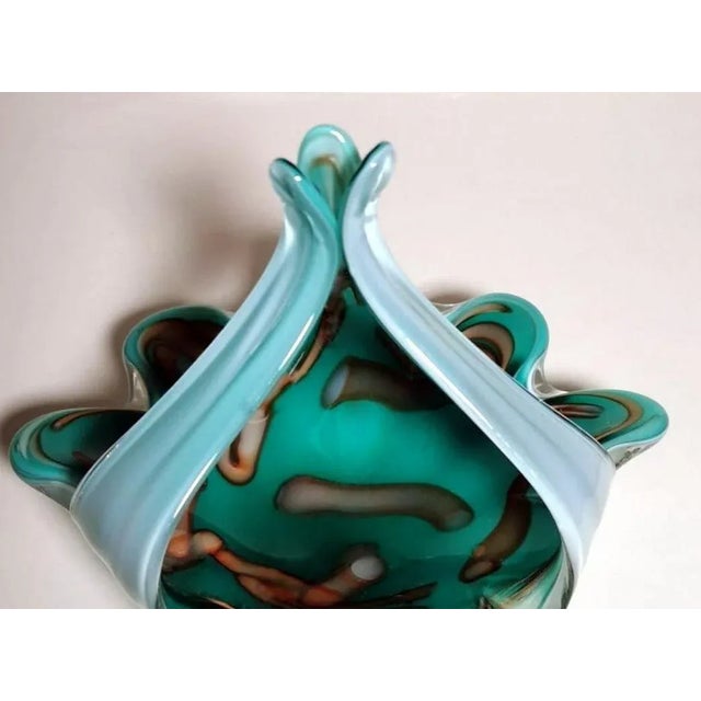 Italian Colored Opaline Murano Glass Basket, 1965 For Sale - Image 9 of 13