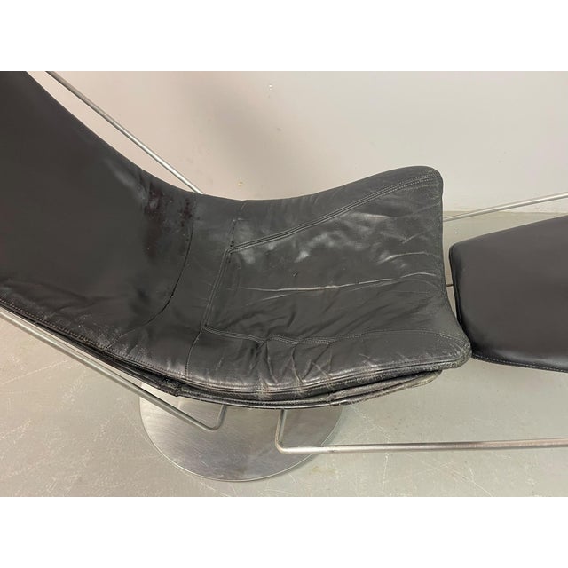 Mid-Century Modern Danish Interdane Lounge Chair in Black and Red Leather by Oluf Lund for Trio-Line, Denmark, 1990s For Sale - Image 10 of 17