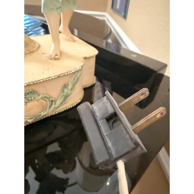 Antique L & F Moreau Figural Double-Light Lamp Collection Francaise - French Renaissance Style With Original Shades Lamp. Foundry Mark. For Sale - Image 15 of 18