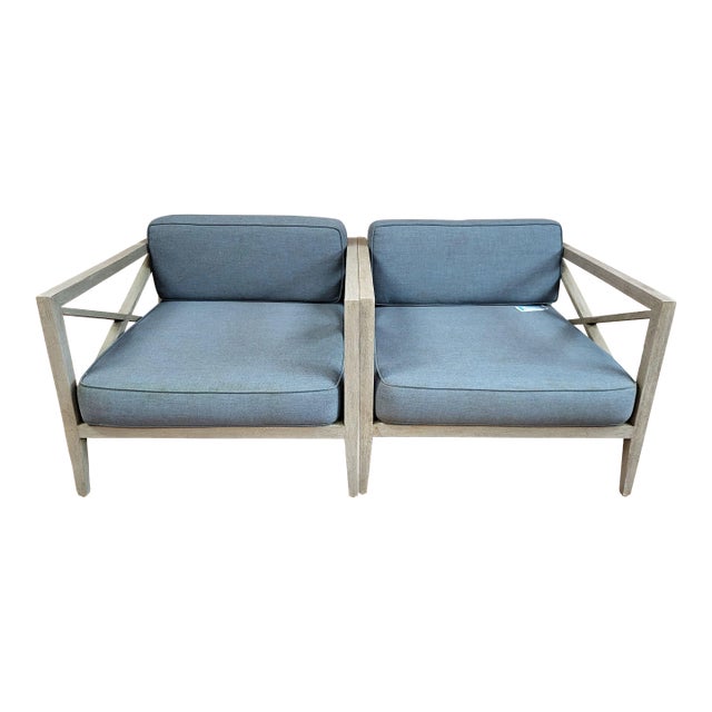 Restoration Hardware Mustique Lounge Chairs - Set of 2 For Sale