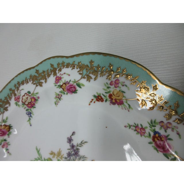 1980s Chelsea House Decorative Floral Design Dining Plate Asian Inspired Yellow For Sale - Image 4 of 9