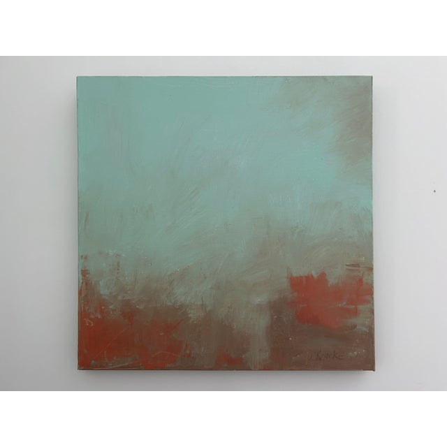 Textile Abstract Moody Blue Oil on Canvas Untitled by Colleen Rourke For Sale - Image 7 of 9