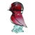Murano Seguso Vintage Sommerso Red Light Blue Italian Art Glass Bird Figure Sculpture on Base For Sale