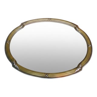 Vintage Oval Wall Mirror, 1950 For Sale