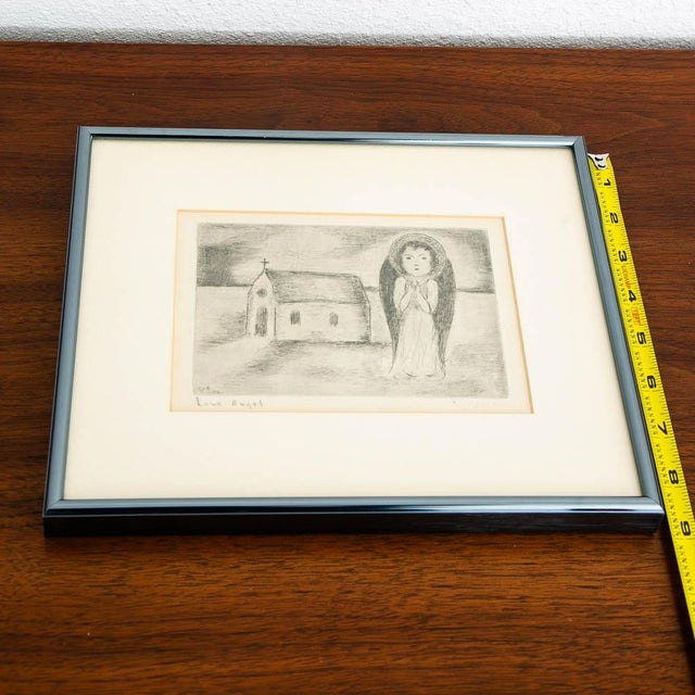 Mid Century Modern Drypoint Etching George Constant Lone Angel Print Signed For Sale - Image 9 of 10