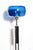 1960s 1960s Danish Modern Nickel & Black Enamel Floor Lamp With Blue Glass Shade For Sale - Image 5 of 7