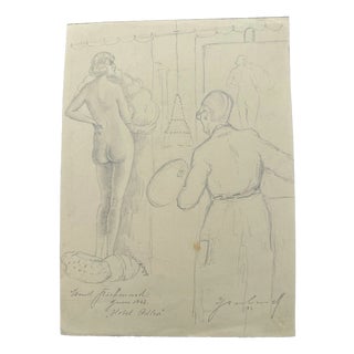 Carl Heinz Berberich, Nude Drawing, 1923, Pencil For Sale