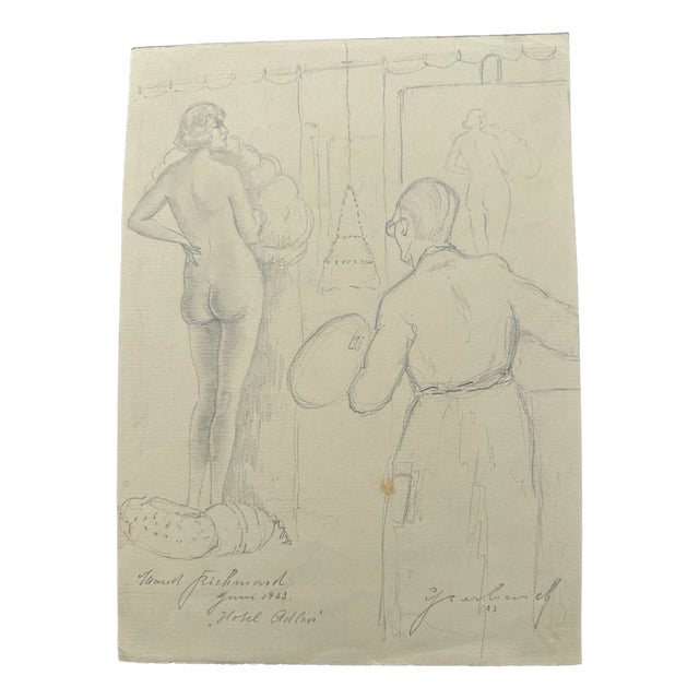 Carl Heinz Berberich, Nude Drawing, 1923, Pencil For Sale