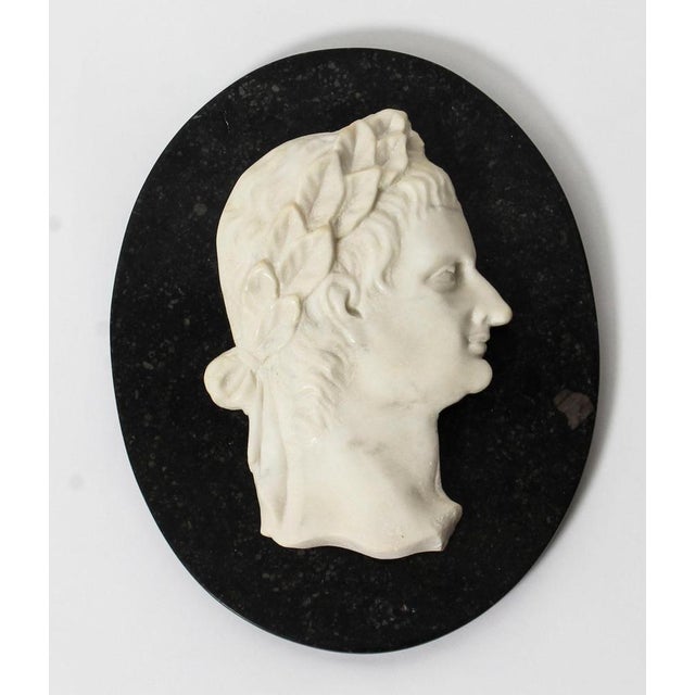 Italian Marble Profile Plaque of Roman Emperor Claudius, 19th Century For Sale - Image 4 of 5
