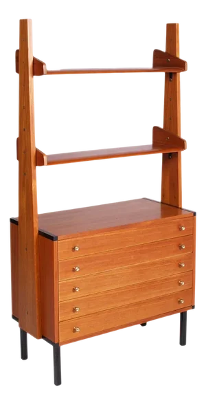 Open Bookcase with Chest of Drawers by Vittorio Dassi for G. Cecchini & C., 1960s