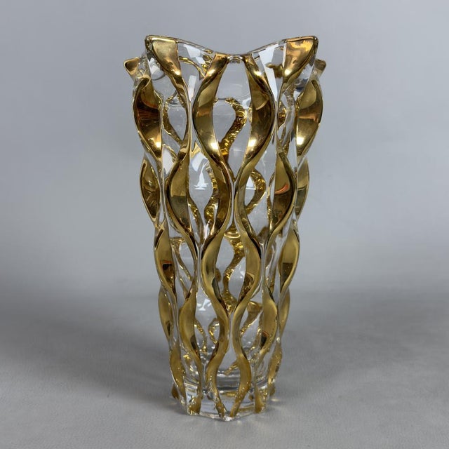 Modern Murano Style Clear and Golden Glass Vase from CC Zecchin For Sale - Image 13 of 13