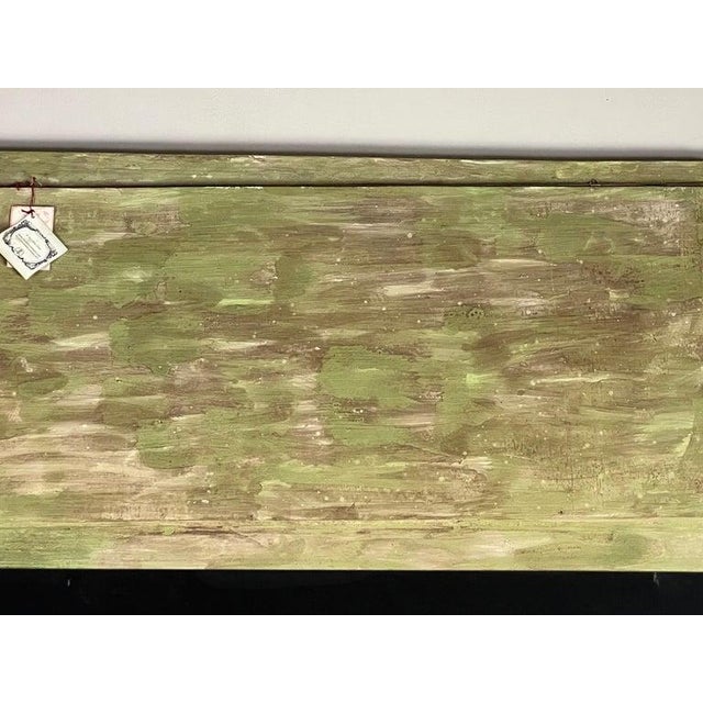 19th Century Italian Baroque Trumeau Mirror, Hand-Carved Green Frame For Sale - Image 13 of 14