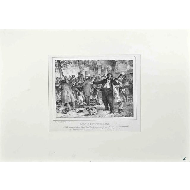 The Confrères is an Original Lithograph realized in 1830 by Nicolas Toussaint Charlet (1792-1845). Signed on the plate....