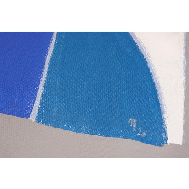 Textile 2026, Bauhaus Arches Sequence, Acrylic Paint on Canvas, Blue Geometric Drift, Architecture Patterns by Natalia Roman For Sale - Image 7 of 8