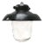 Industrial Black Enamel & Clear Glass Pendant Lights For Sale