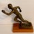 Wood Art Deco Style 1950s Bronze Track and Field Runner Trophy For Sale - Image 7 of 16