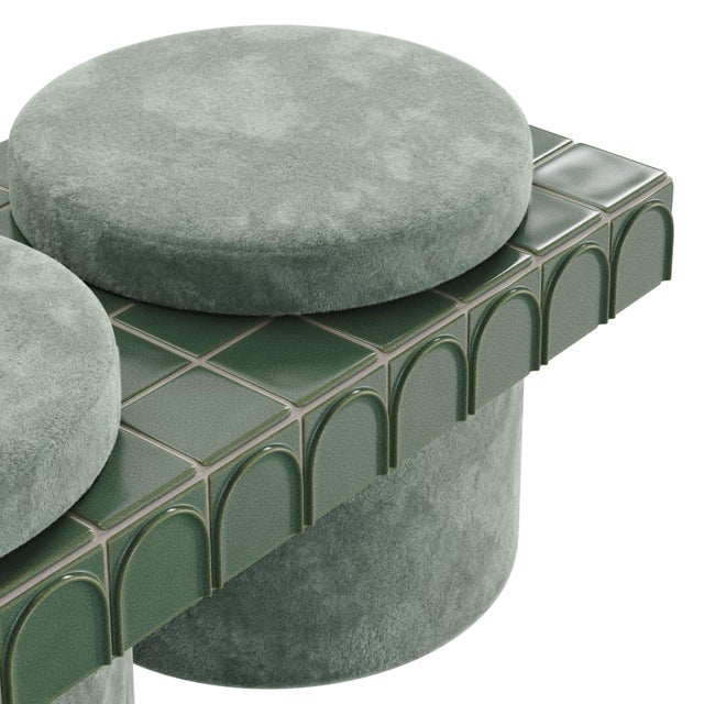 Textile Enigma II Stool Handmade by Malabar For Sale - Image 7 of 18