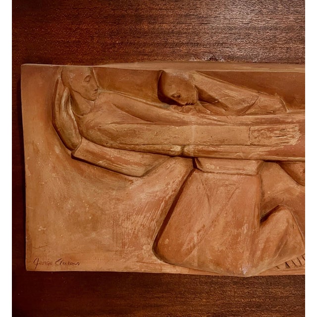 George Aarons, Large George Aarons Terracotta Sculpture Relief Art Deco Plaque Wpa Artist For Sale In Miami - Image 6 of 10