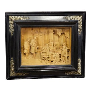 Antique Carved Wood Relief by Sebastian Steiner, Ca. 1900 For Sale
