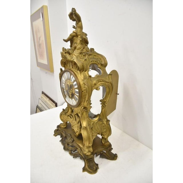 Very Large French Bronze Mantel Clock For Sale - Image 9 of 15