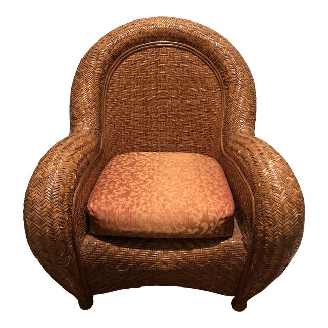 Pottery Barn Malabar Rattan Chair Chairish