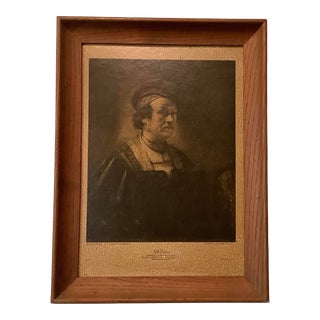 Early 20th Century Framed Portrait Print of Rembrant Harmenez Van Rijn For Sale