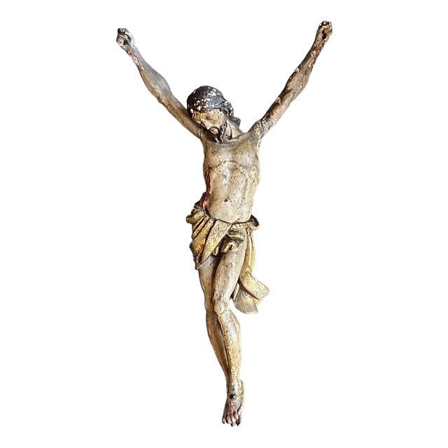 18th Century Spanish Polychrome and Gilt Wood Christ Corpus For Sale
