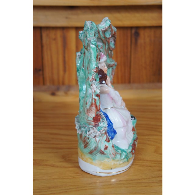 Mid 19th Century Antique Staffordshire Romeo & Juliet Lovers in the Garden Figurine For Sale - Image 5 of 11