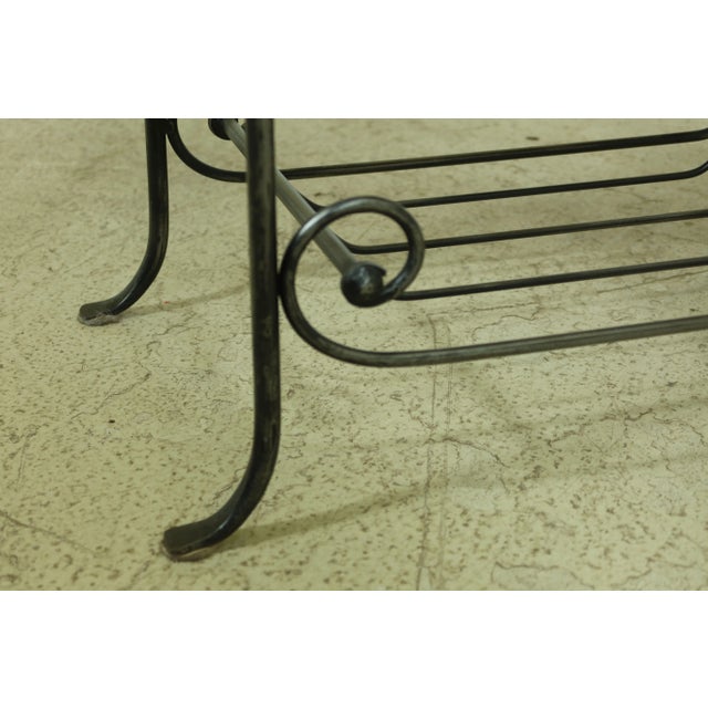 Iron Base 1 Drawer Rustic Distressed Wood Occasional Table For Sale In Philadelphia - Image 6 of 9