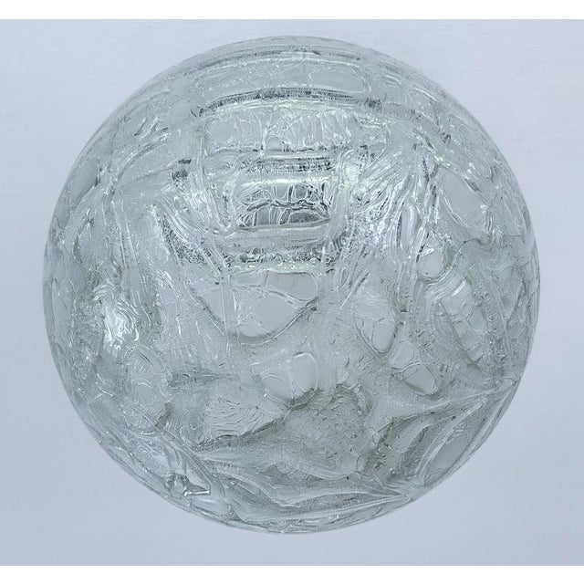 Large Brutalist Glass Pendant Light from Doria, 1970s For Sale - Image 4 of 18