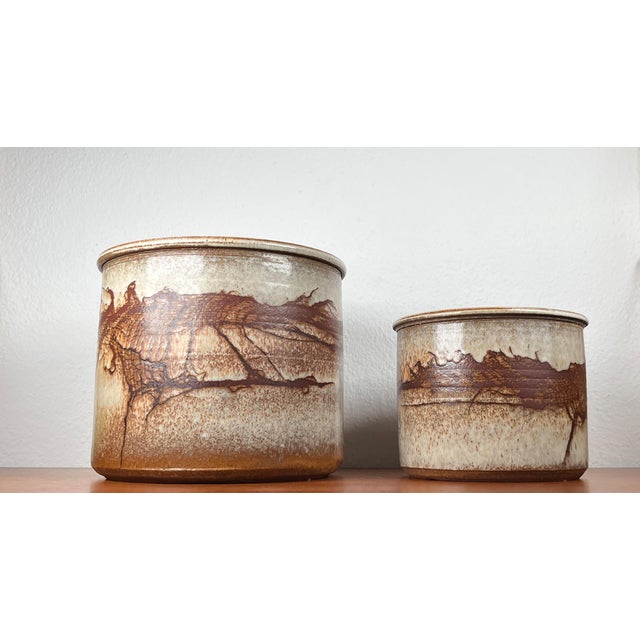 Vintage Danish Studio Pottery Planters from Aase & Leif Vange Keramik, 1988, Set of 2 For Sale - Image 16 of 18