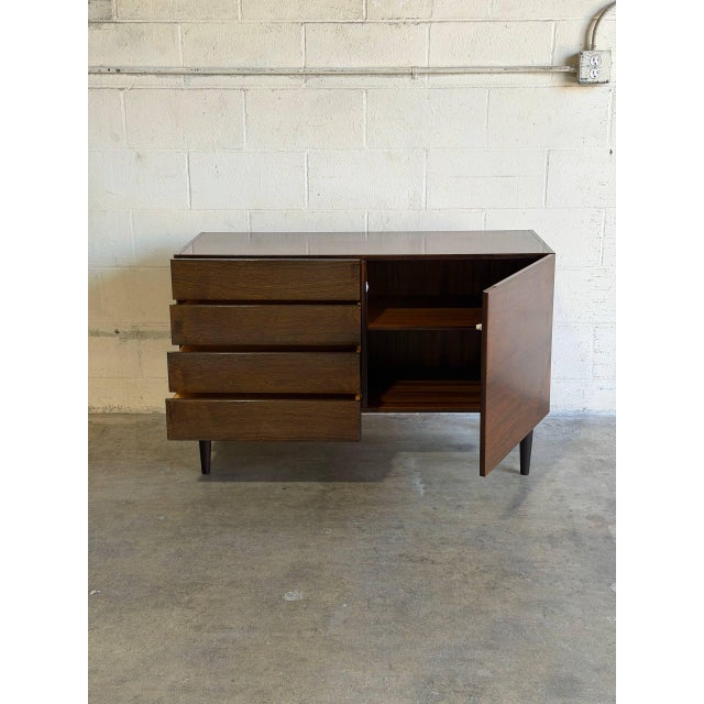 Rosewood Sideboard With 4 Drawers and Cabinet Door Denmark Mid-Century Modern 1960s For Sale In Los Angeles - Image 6 of 13